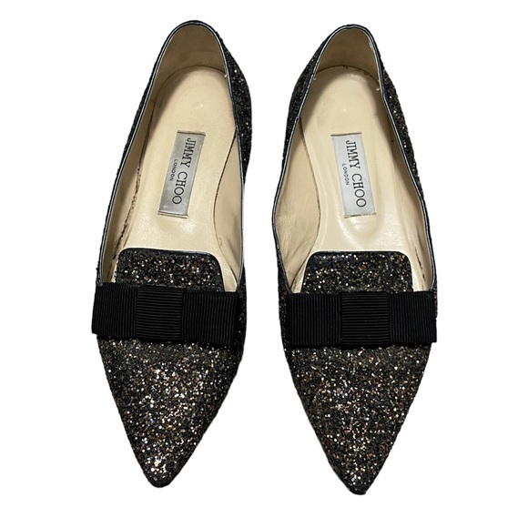 Jimmy Choo Gala Glitter Flats - Picture 6 of 16